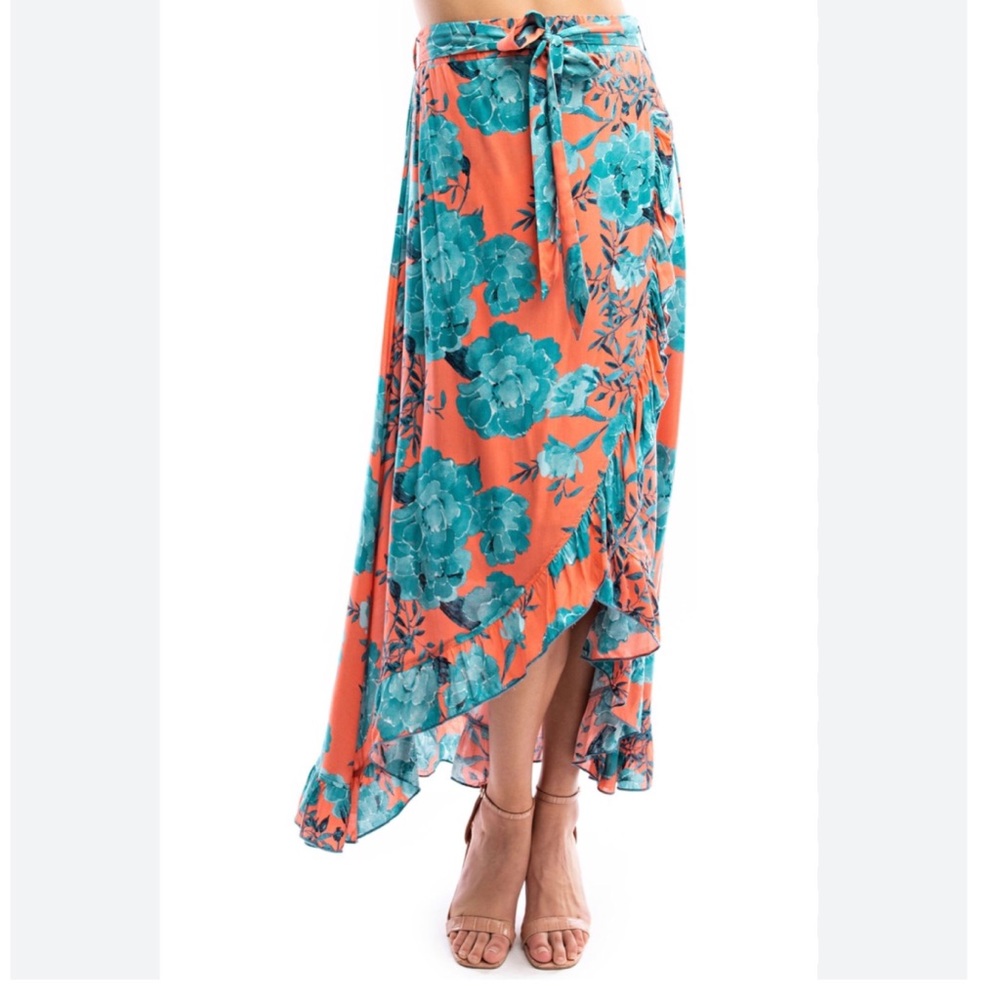 Solitaire Seaside Sunset Wrap Skirt Size Large
